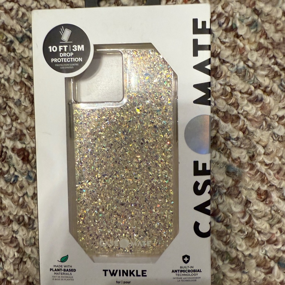 Case-Mate Gold Glitter Phone Case Protective Slim Design